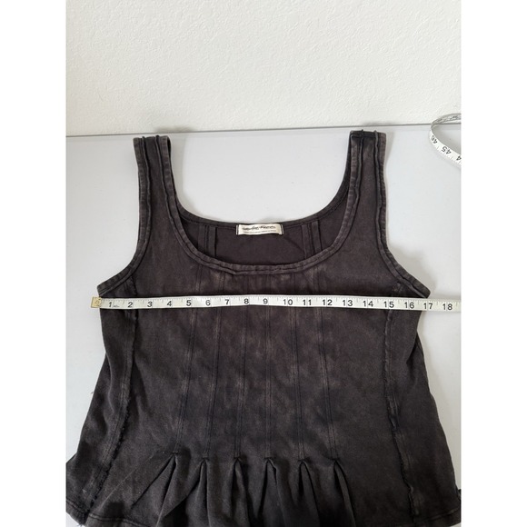 Free People We The Free Roller Tank Top Size Large in  Acid Wash‎ Black NWOT - Picture 7 of 9